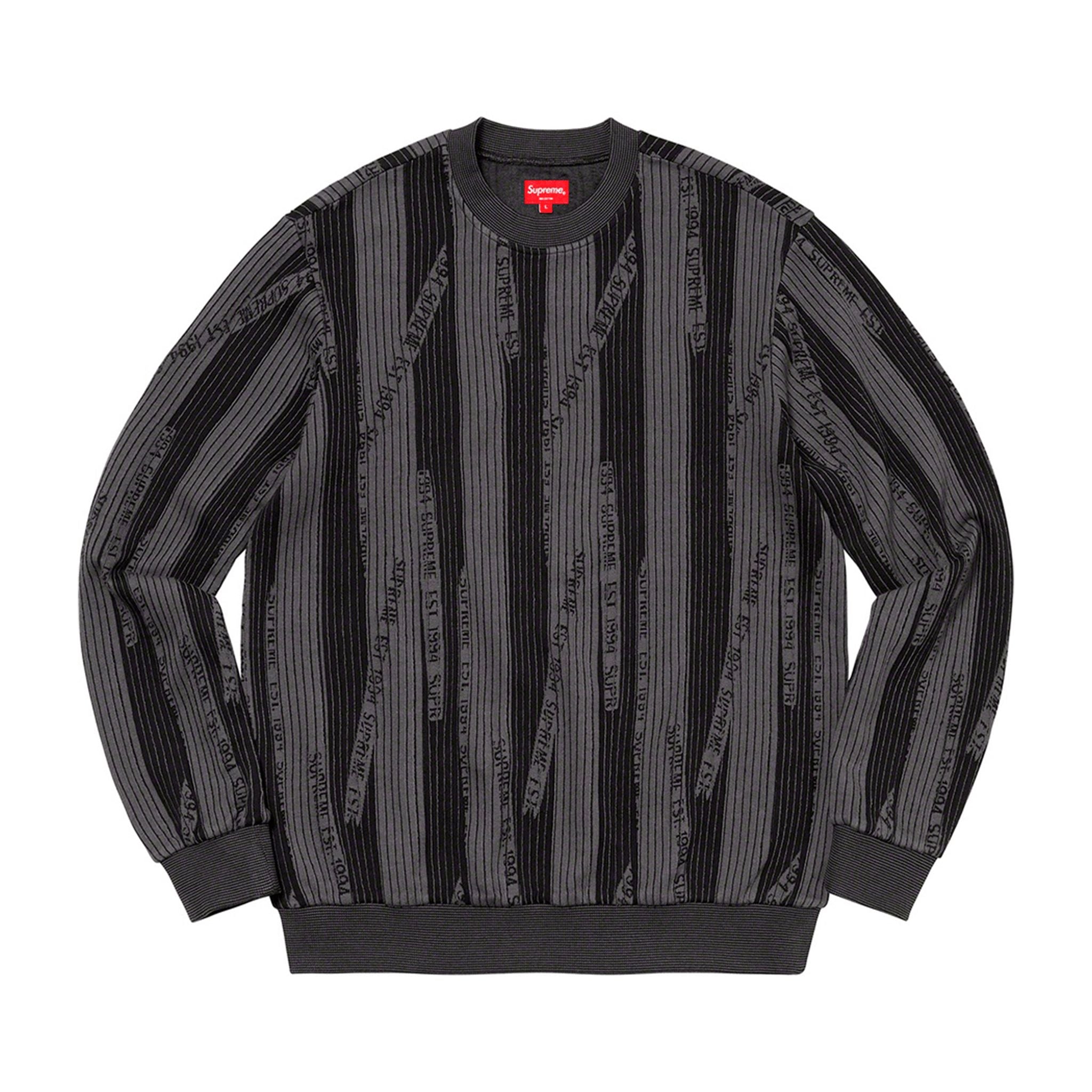 トップス Supreme Textured Stripe Crewneck 20FW M Crewneck Textured Stripe Supreme – MORBO Store